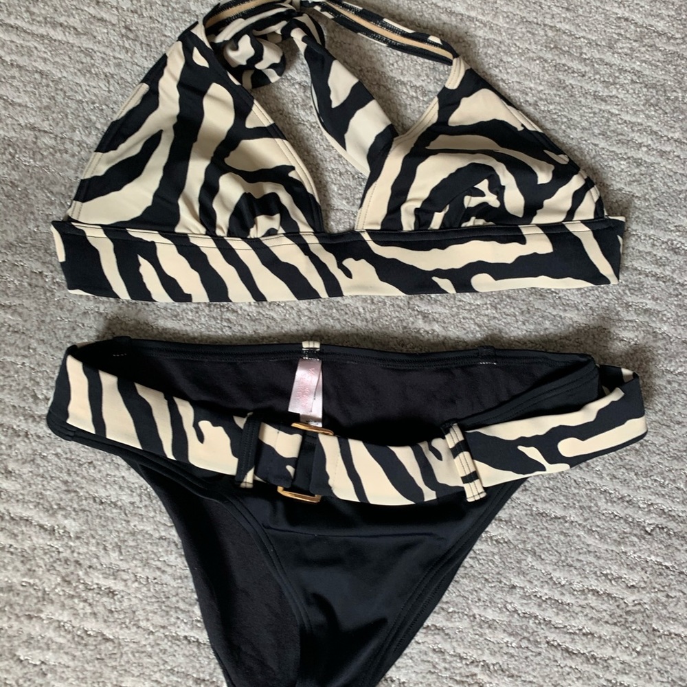 Push up zebra stripe bikini